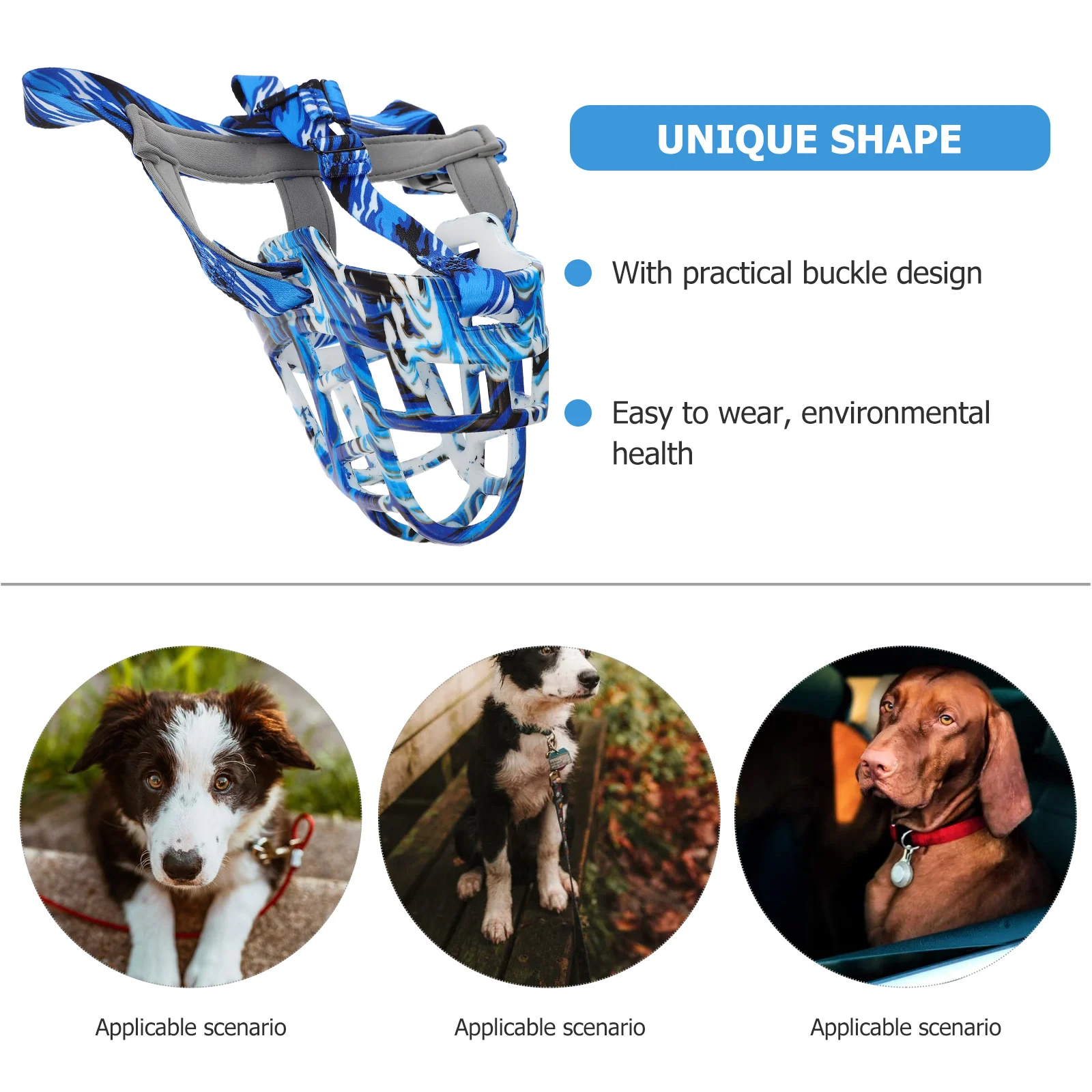 

Dog Muzzle Anti Bite Adjustable Protective Mouth Cover Durable Safe Design for Outdoor Use Barking Chewing Prevention Large