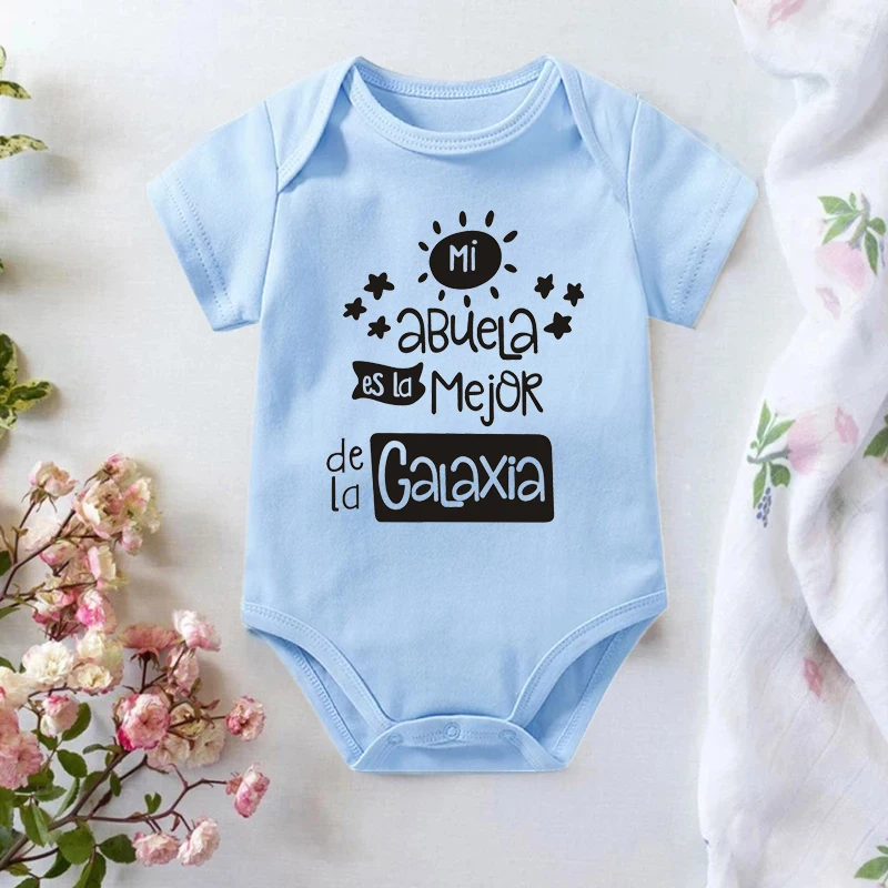 My Grandmother Is The Best In The World Baby Announcement Newborn Bodysuit Summer Baby Boys Girls Pregnancy Reveal Ropa Jumpsuit