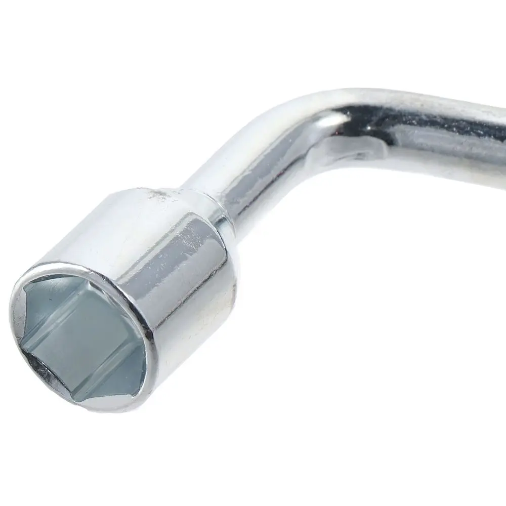 L Type Lug Wrench 21mm 45# Steel Wheel Spanner Hexagon Slotted End Socket Silver Tire Wrench