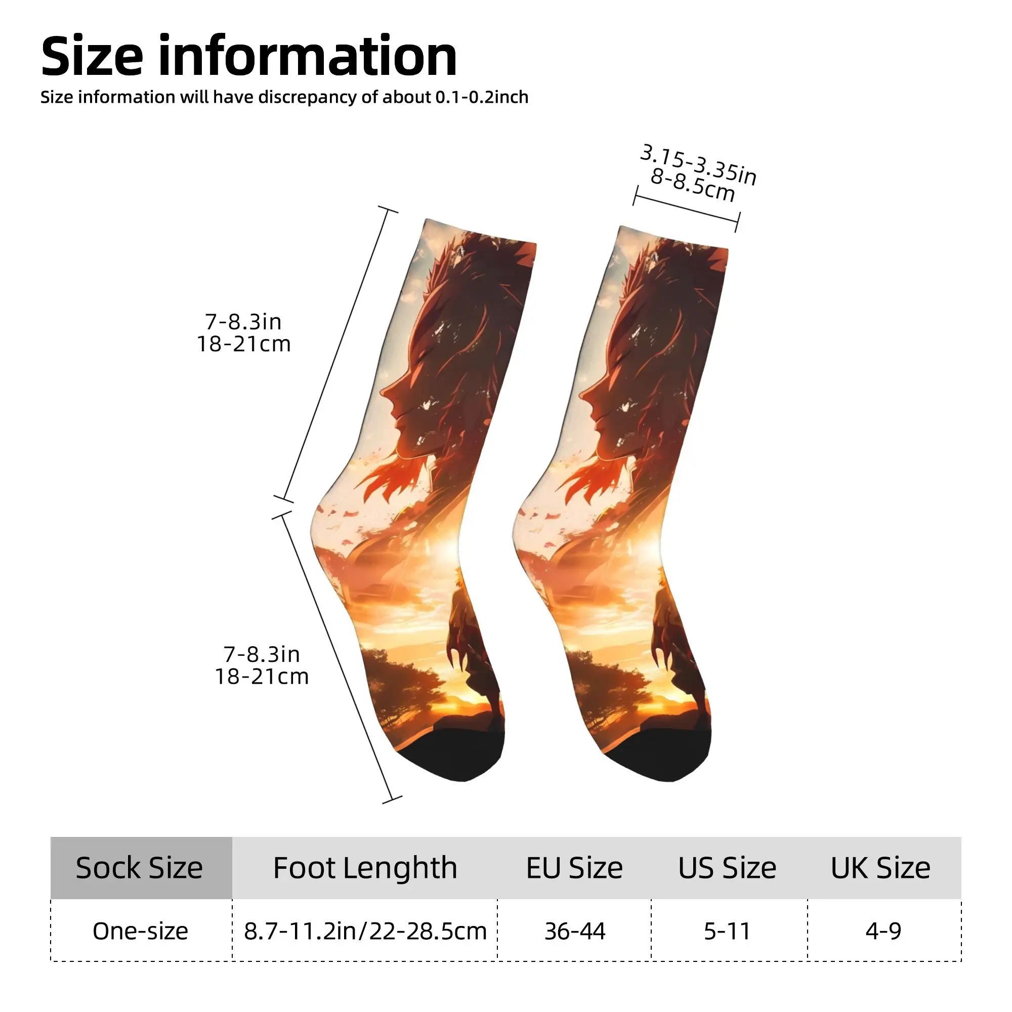 أنيمي Kyōjurō Rengoku الجوارب جوارب غير رسمية الرجال الدافئة لينة في الهواء الطلق الجوارب الخريف الرسم المضادة للبكتيريا الجوارب