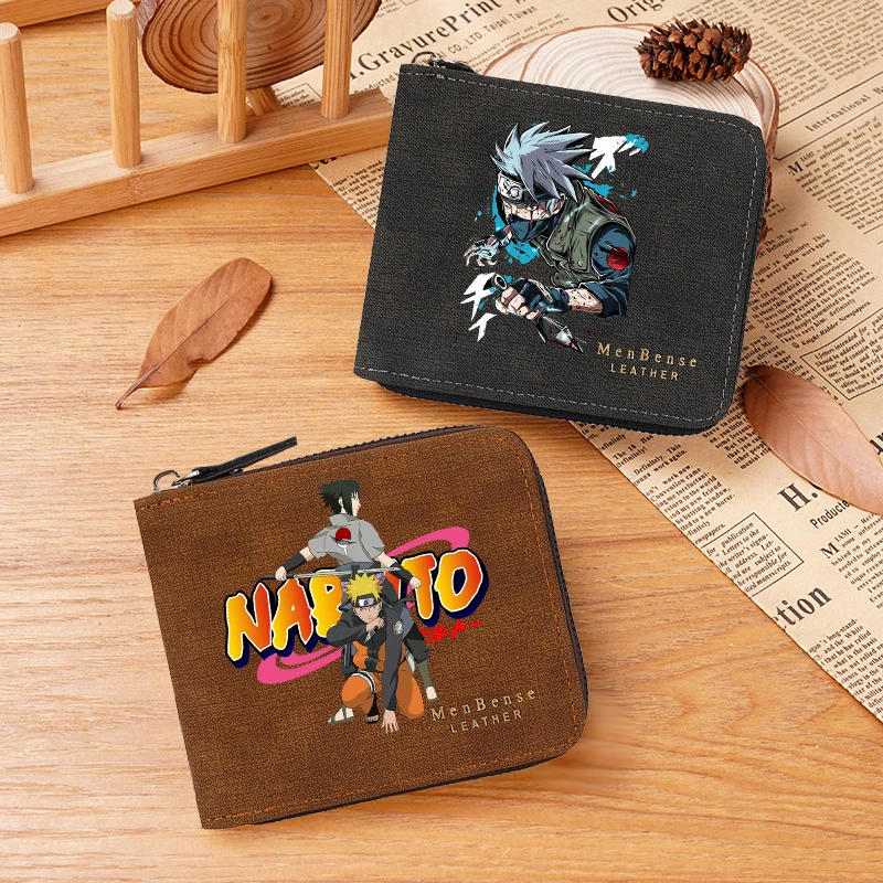

Naruto Wallet Fashion Print Zipper Short Man's Business Portable Billfold Exquisite Durable Bank Card Holder Purse Birthday Gift