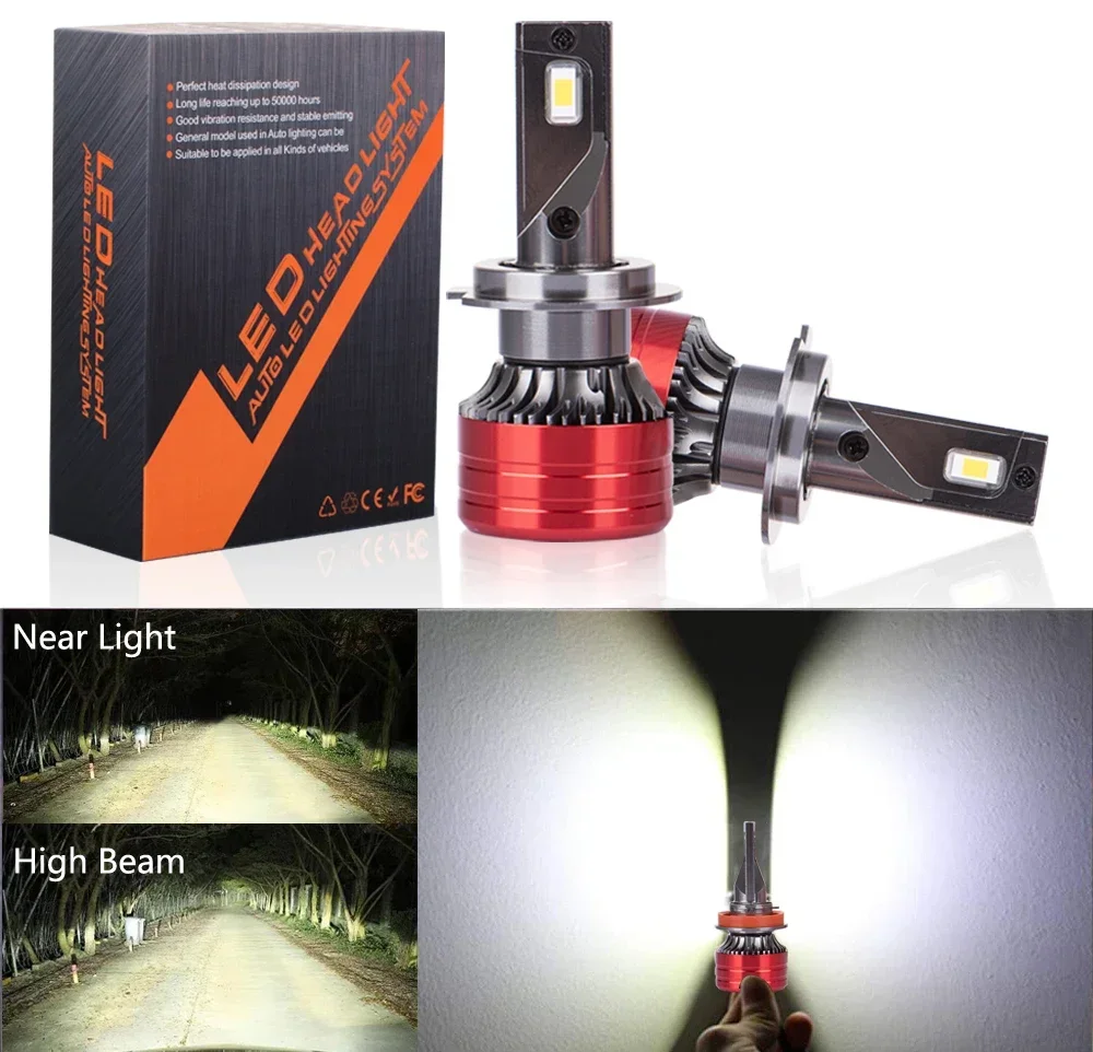 

Heyword 2 шт. Автомобильные фары H4 H7 LED H11 9005 9006 H1 Автолампы 160 Вт 24000LM Лампа 6000K 12 В Светодиодные лампы для фар