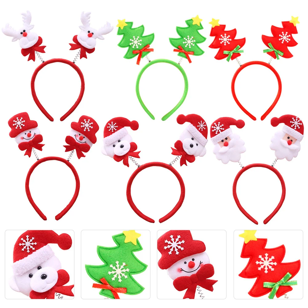 

6Pcs Christmas Hairbands Decorative Headbands for Kids Adults Xmas Party Hair Accessories Hair Hoops Christmas Headbands