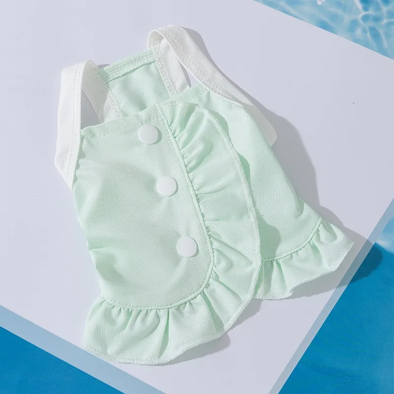 Einfarbiges Haustier-Halfter-Top Minimalistisches Hundekleid Atmungsaktive Sommerweste für Kleine Rassen Niedliche Haustierkleidung