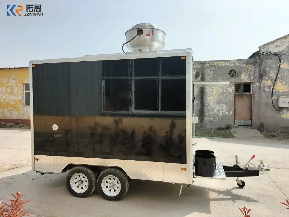Przyczepa spożywcza z pełną sprzęt kuchenny dostosowaną wózki gastronomiczne pojazd do serwowania żywności do grilla