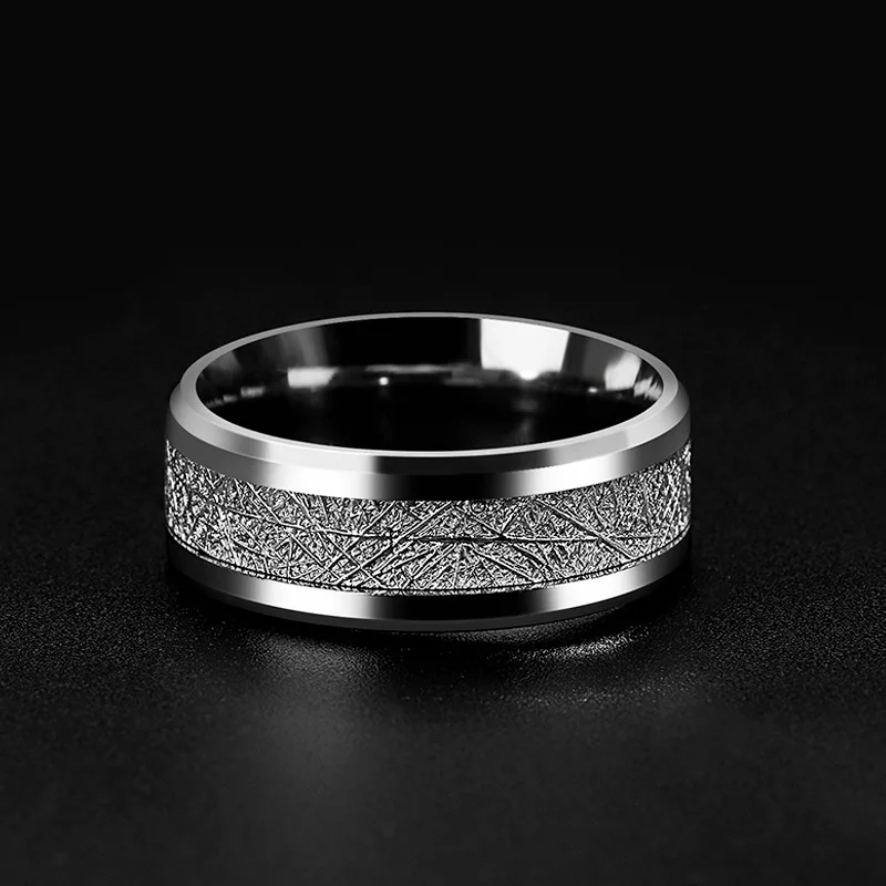Fashion Men’s Silver Color  Ring Groove Multi-Faceted Ring for Men Women Engagement Ring Anniversary Gifts Wholesale