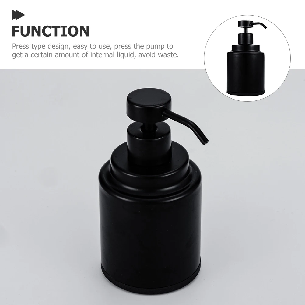 

Stainless Steel Soap Bottle 300ML Black Round Refillable Pump Shampoo Bottles Empty Travel Lotion Dispenser Bathroom Home Hotel
