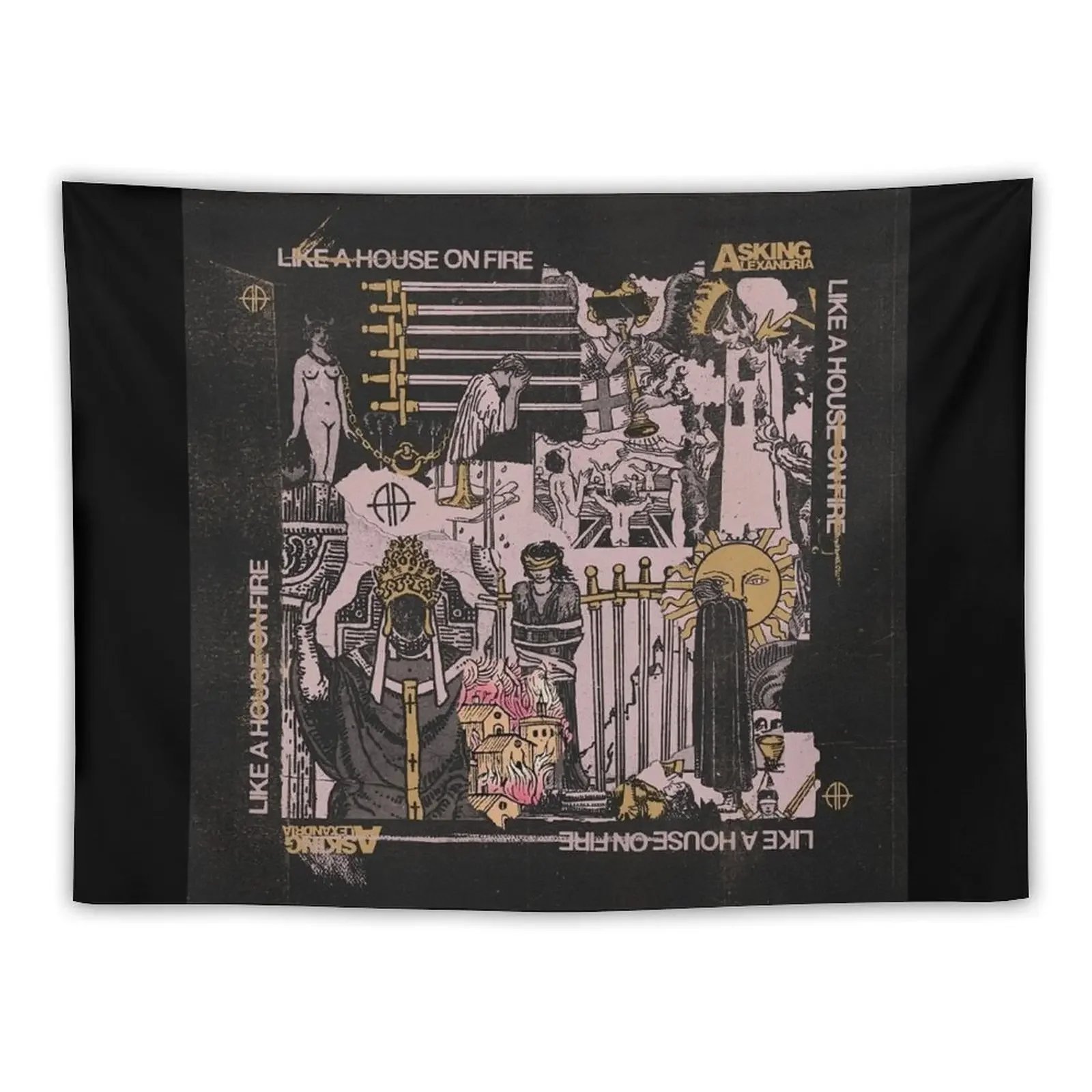 

Asking Alexandria Like A House On Fire Tapestry Wall Hanging Wall Aesthetic Room Decoration Room Decorations Aesthetics Tapestry