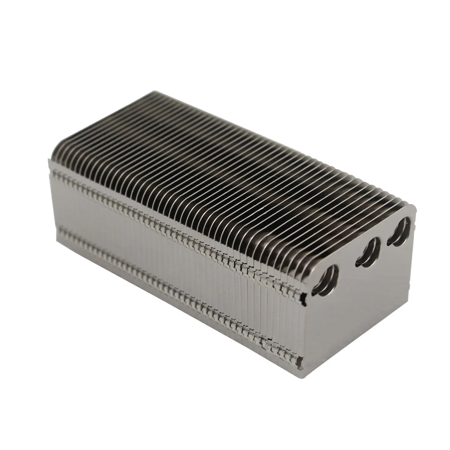 Aluminum heat sink computer water cooling system heat radiator exchanger heat pipe fins 3 holes