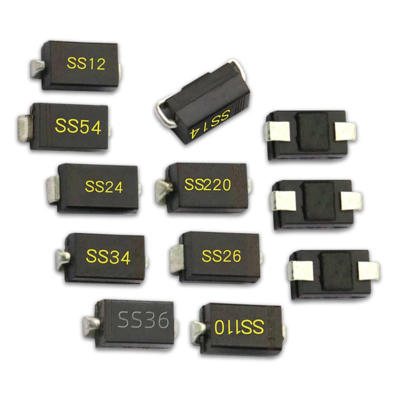 20PCS SMD Schottky Diode SS12 SMA SS14 1N5819 SS24 SB240 SS26 SR260 SS54 1N5824 SS34 1N5822 SR360 SS36 SS110 SB1100 SS2200