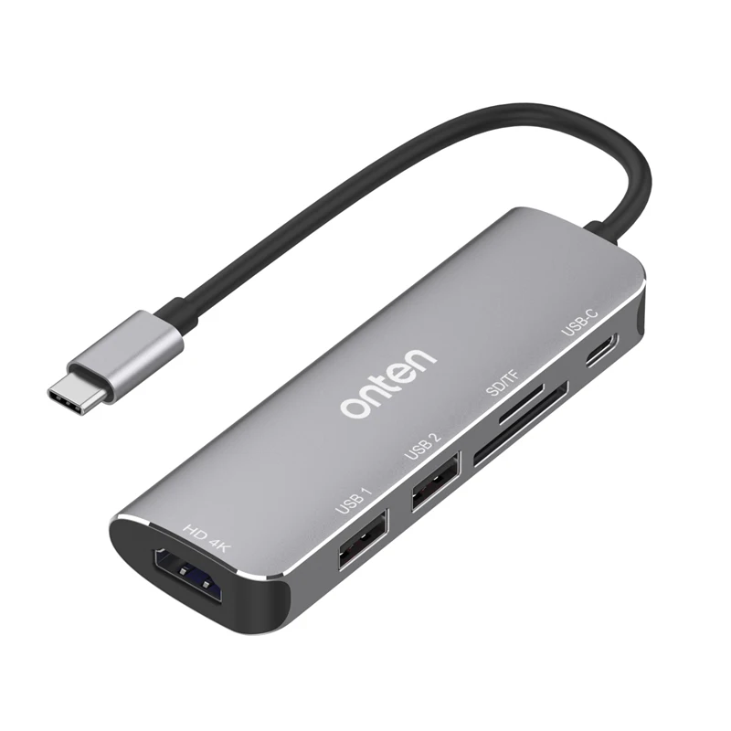 محطة إرساء الكمبيوتر المحمول usb hub TF/SD قارئ بطاقات 6In1 الفاصل محول نوع C إلى HDMI متوافق محول الشاشة تقاسم 4K @ 30 هرتز