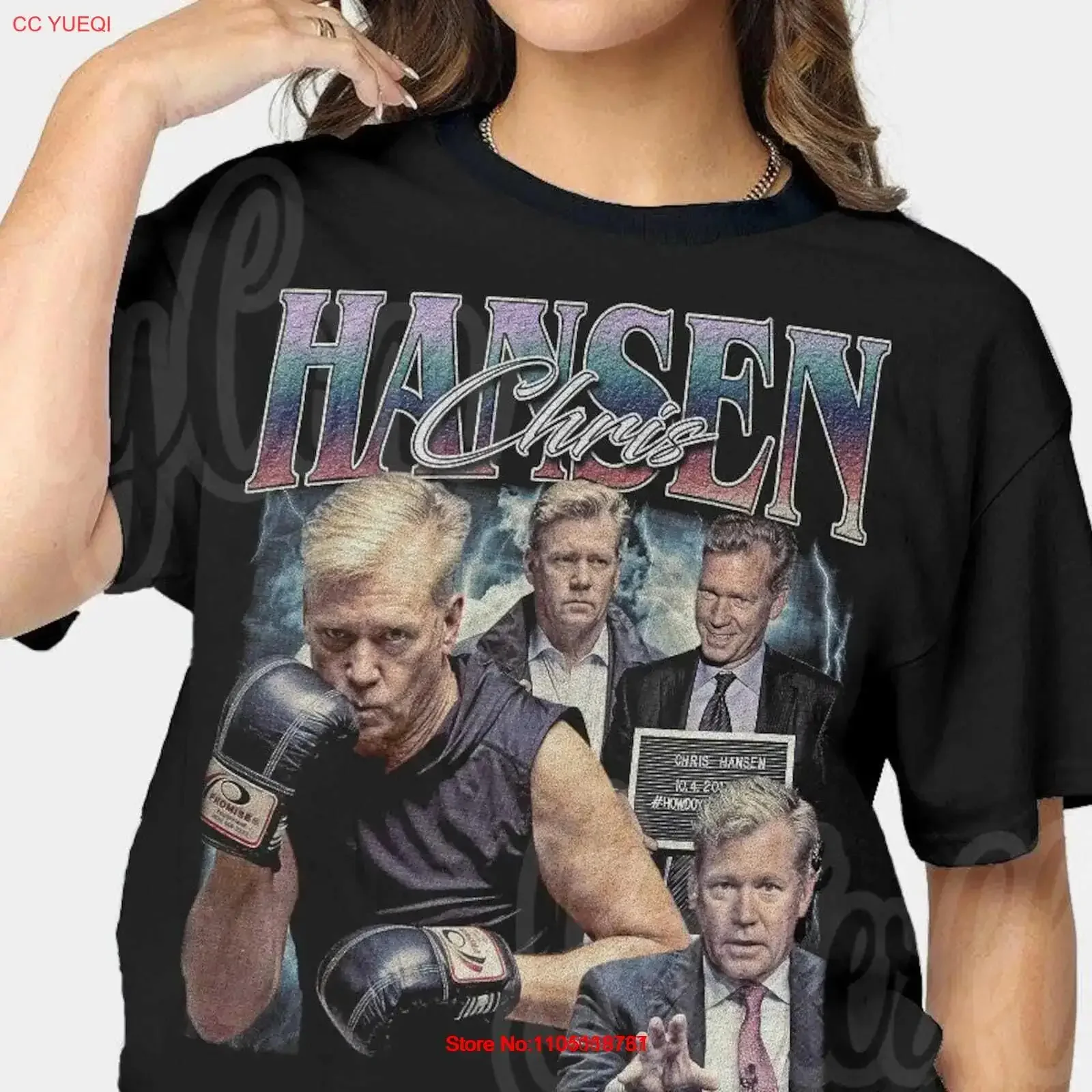 Chris Hansen Vintage T Shirt For Him and vintage Washed Versatile Stretched designer clothes Breathable Slightly Soft Casual