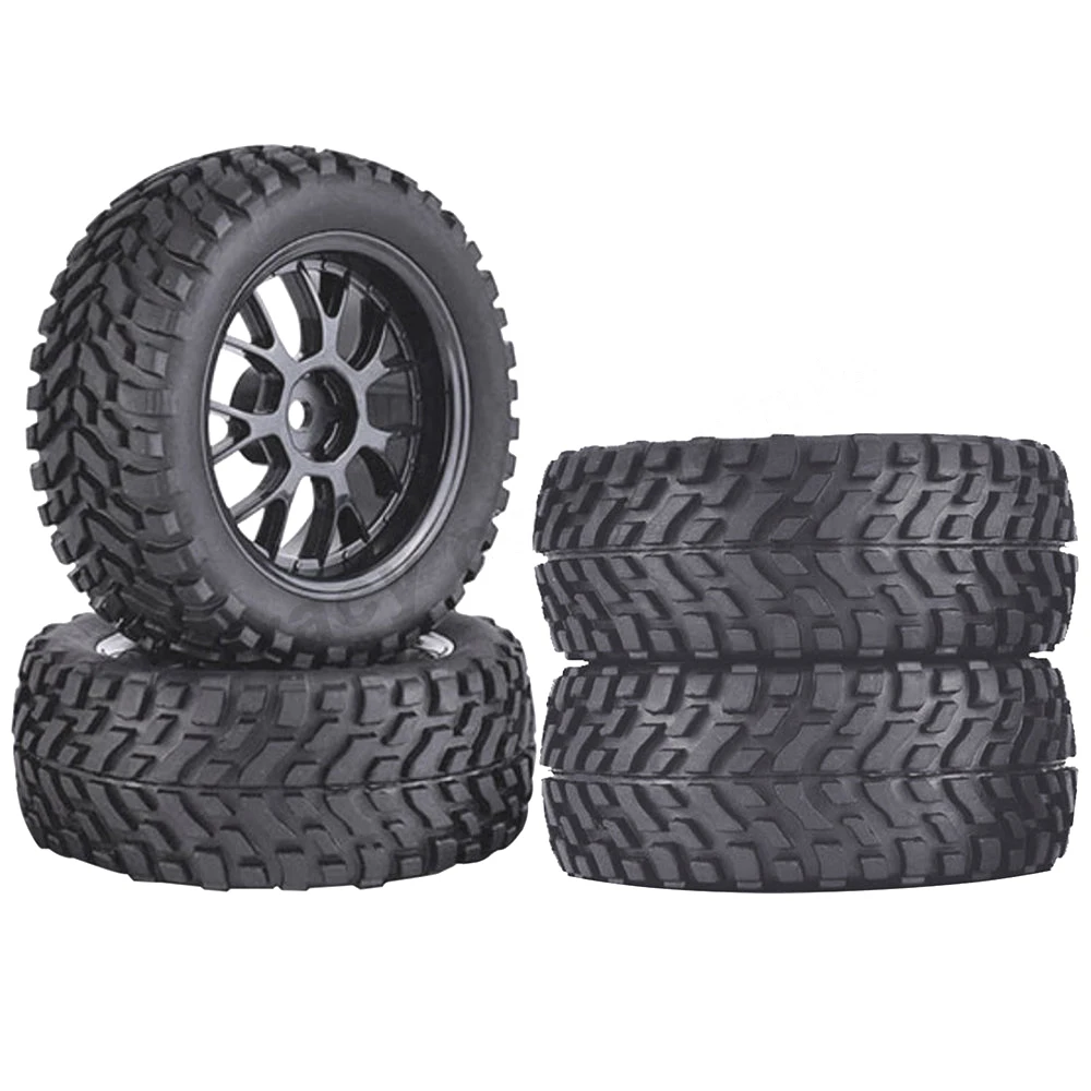 REhobby 4Pcs 1/10 Rally Tires 12mm Wheel hub OD 75mm Tyre for 1:10 RC Kyosho HSP HPI Rally Off-Road Car