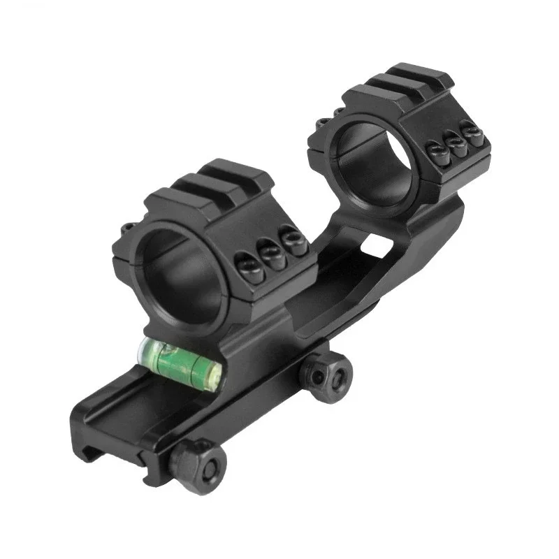 Tactical 4Slots 25.4/30mm Scope Ring Mount Spirit Bubble Level Flashlight Holder Hunting Accessories