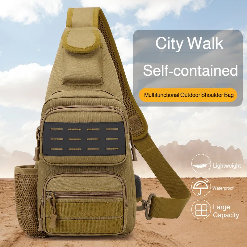 

Men's Casual Sling Bag, New Fashion Large Capacity Crossbody Bag, Portable Sports Shoulder Bag for Outdoor &