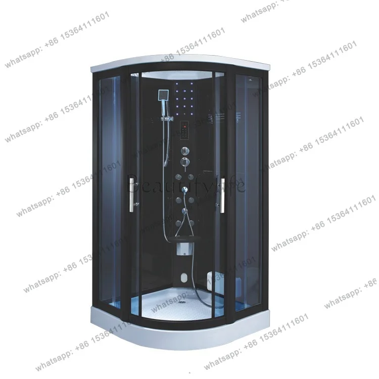 Arc fan swing door overall intelligent luxury steam sauna shower room waterproof wet and dry separation
