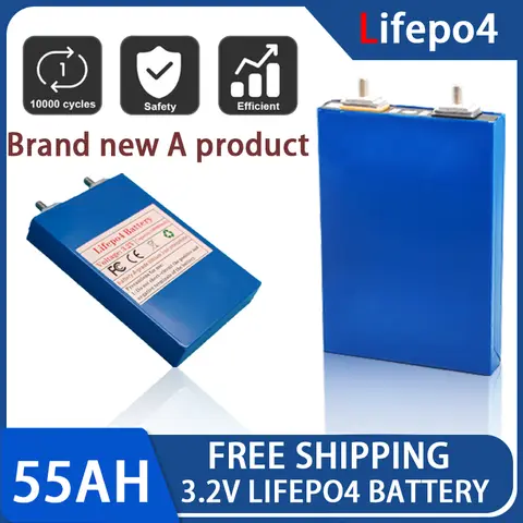 High Quality 12v Campers Golf Cart, Off-road Solar Wind Power Yacht, 3.2V 55Ah Lifepo4 Battery, A-grade Lithium Iron Phosphate