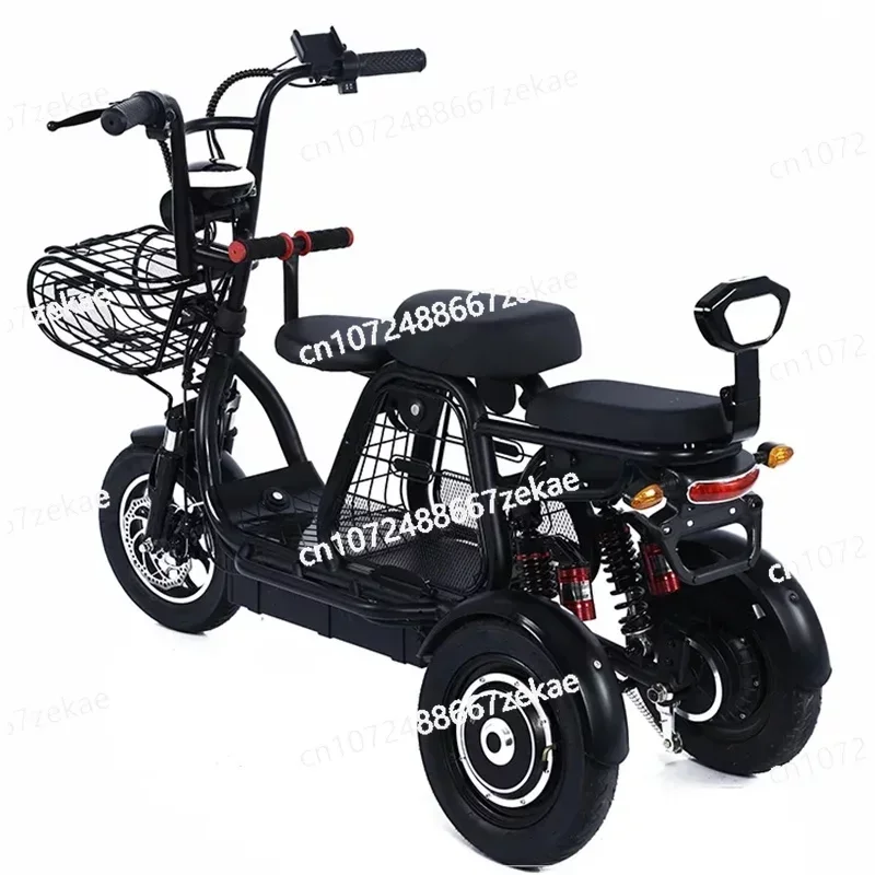 

3 Wheel Electric Tricycle 3 Seater Adults 48V 12Inch Powerful Electric Scooter with Reverse Function E Scooter Dual Motor 500W