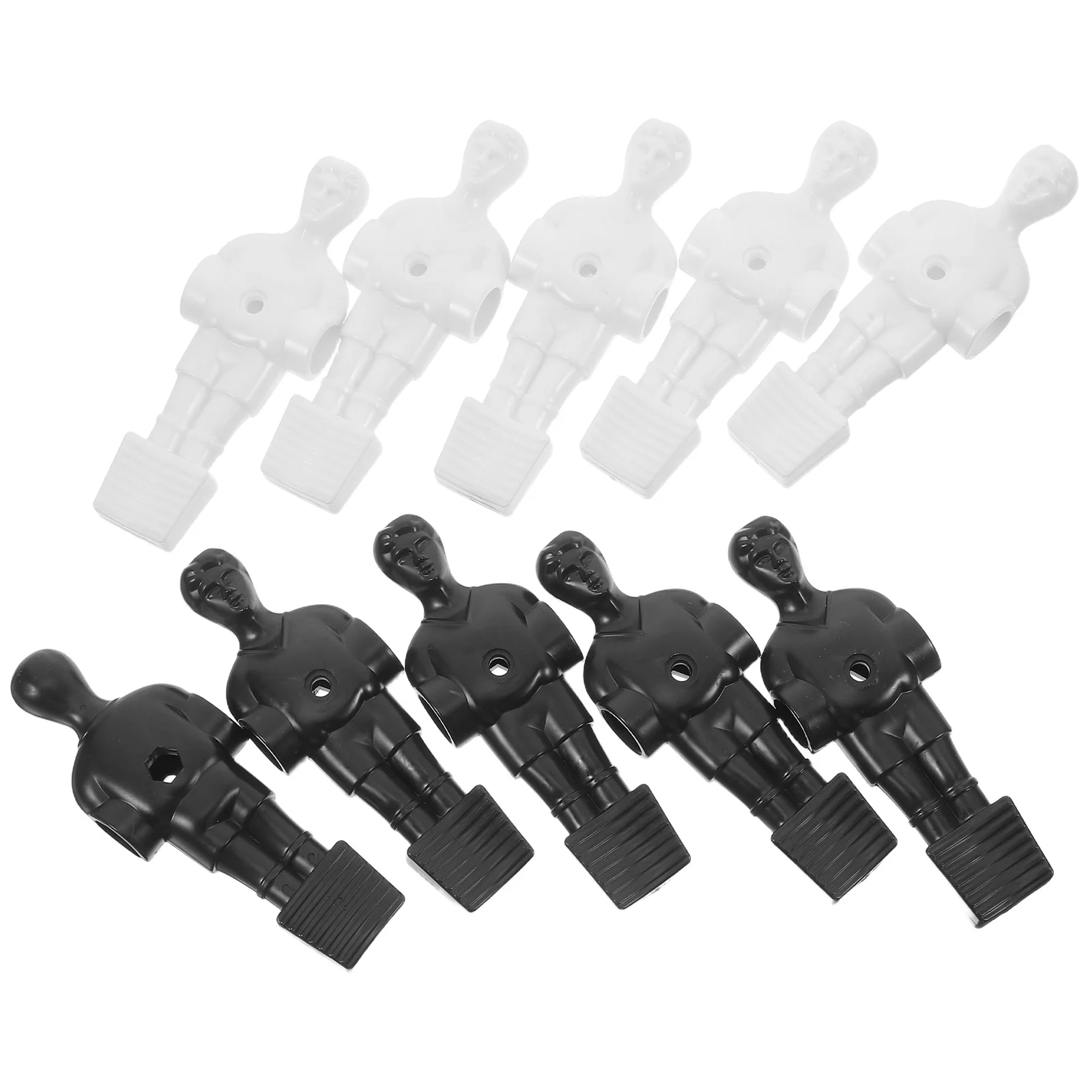 Piezas de repuesto para jugadores de fútbol, mesa de futbolín, diseño de brazos realistas, Mini fútbol para hombres, blanco y negro, 10 Uds.