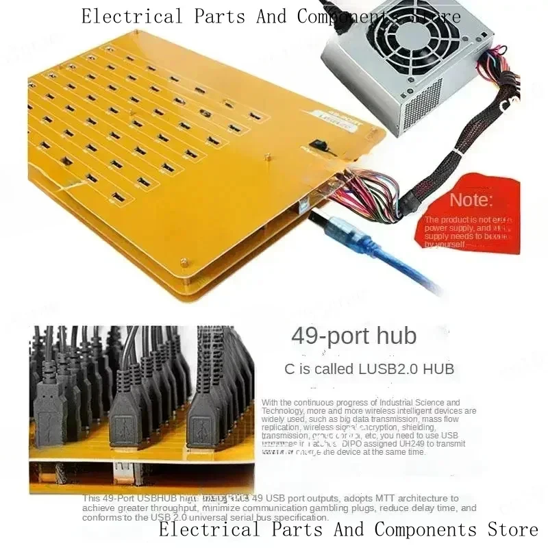 Industrial Grade 49 Port High-Speed Hubs/With Data Transmission USB 2.0/OS/Linux/Phone New