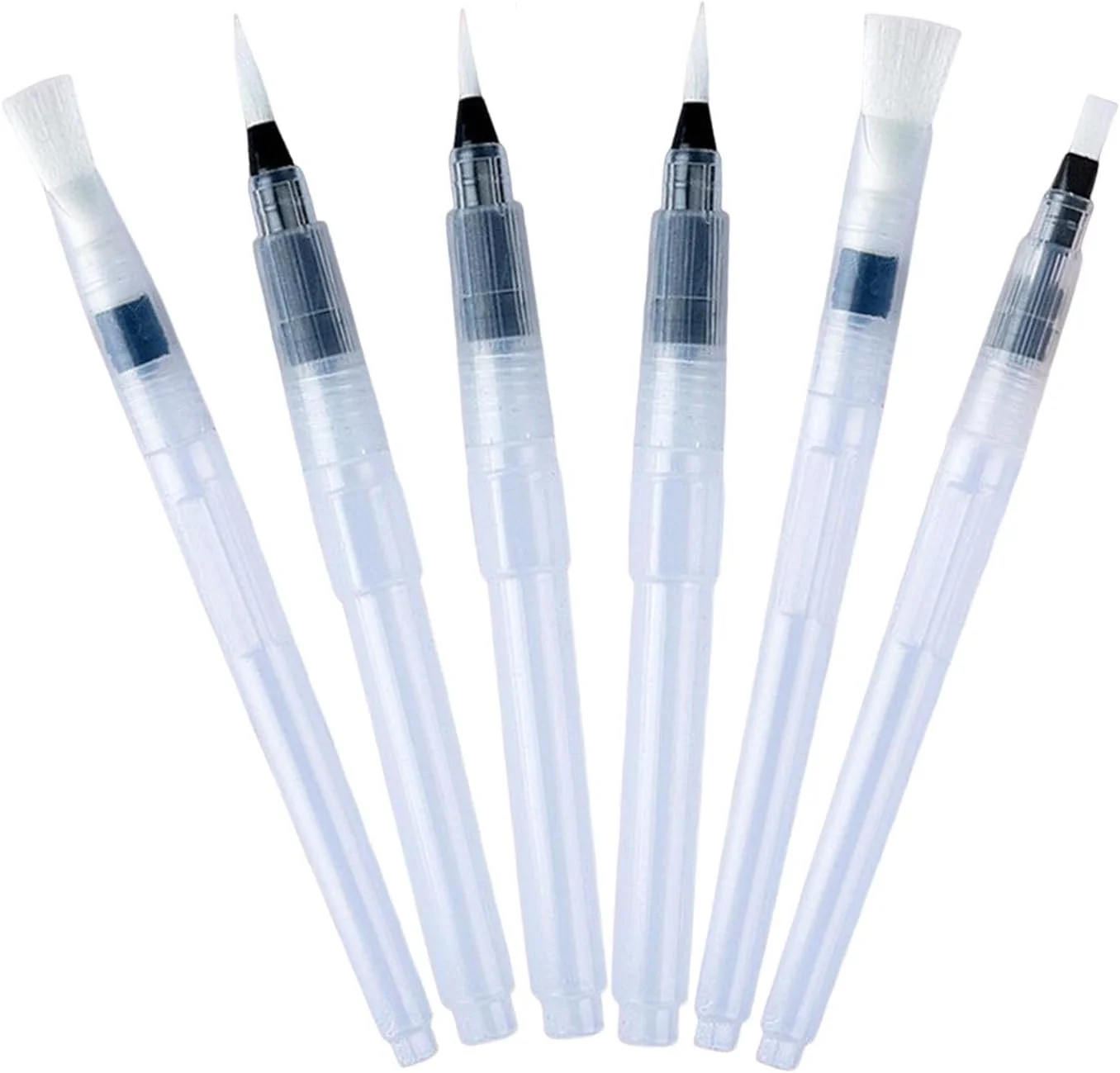 6 Pcs Watercolour Brush Pens Set, Professional Water Paint Brush Water Brushes Fine/Medium/Large Tips for Watercolour Painting