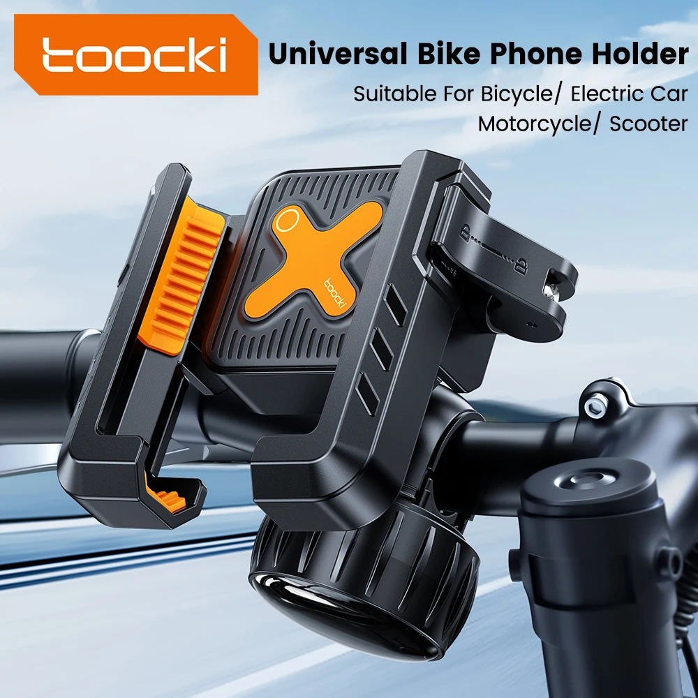 

Toocki 360° Angle Adjustment Bike Accessories Phone Mount Half-wrap Design with Silicone Cushion Universal Bicycle Phone Holder