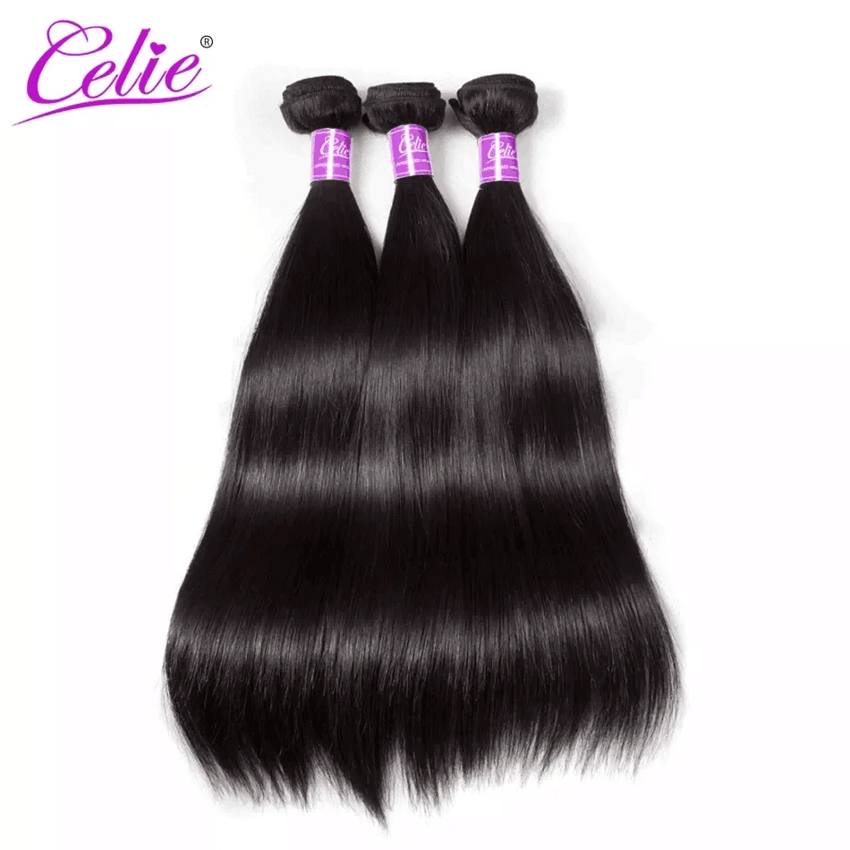 Celie Bone Straight Hair Bundle Deals Brazilian Hair Weave Bundles 10-30 Inch Hair Extensions Remy Human Hair Bundles