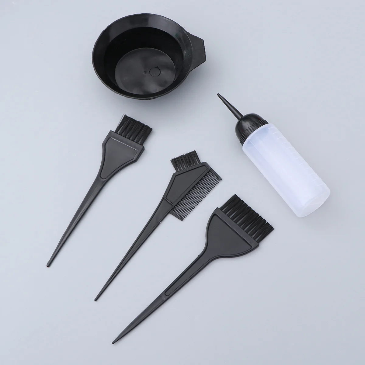 5 مجموعات مجموعة صبغ الشعر اكسسوارات لتقوم بها بنفسك وعاء تلوين الشعر فرشاة لا متاعب صالون المنزل 120 مللي زجاجة سوائل الصباغة السوداء