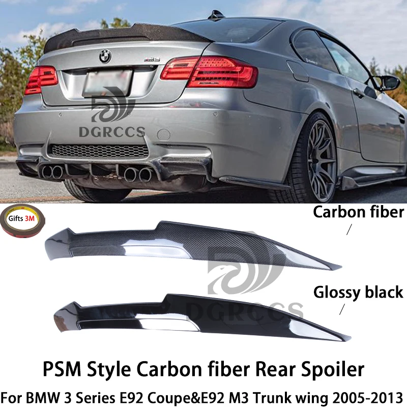 

For BMW 3 Series E92 Coupe&E92 M3 PSM Style Carbon fiber Rear Spoiler Trunk wing 2005-2013 Carbon fiber Glossy black