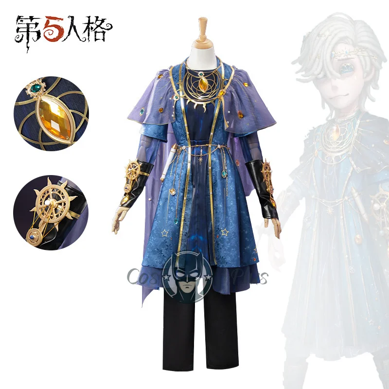

Identity V Tracing Light Emil Cosplay Costume Wig Patient Coat Cloak Vest Necklace Headwear Earrings Full Set Men Women Carnival