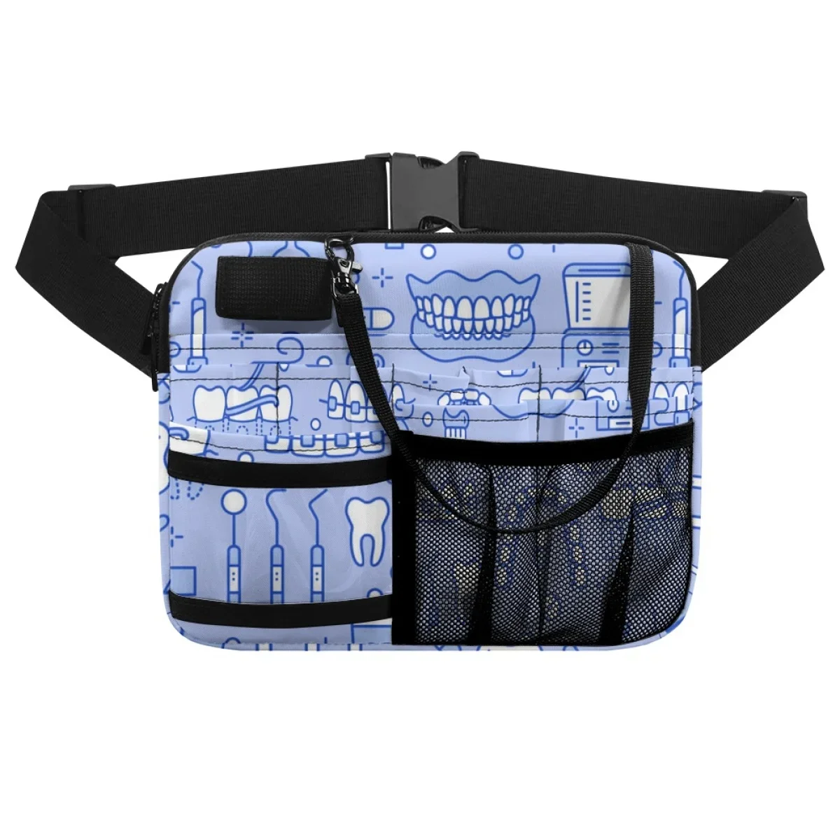 Saco de cintura de impressão de equipamento de enfermagem feminino, alça ajustável, Fanny Pack portátil, enfermagem dental, trabalho hospitalar, nova moda