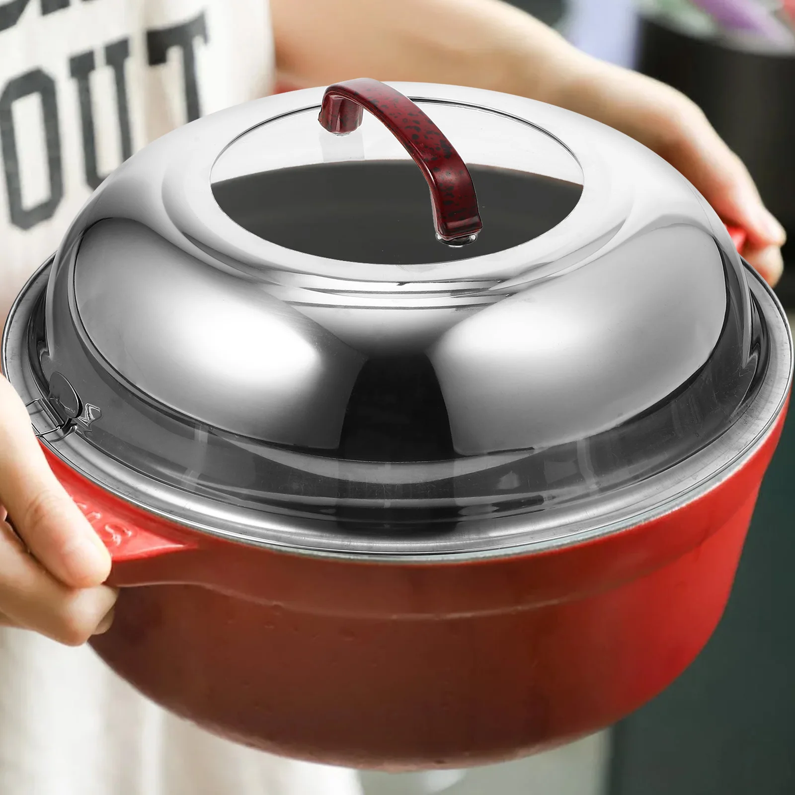 

Stainless Steel Visible Arc Pot Lid Multi-Functional Pan Cover Anti-Scald Handle Useful Kitchen Cookware Replacement Lid
