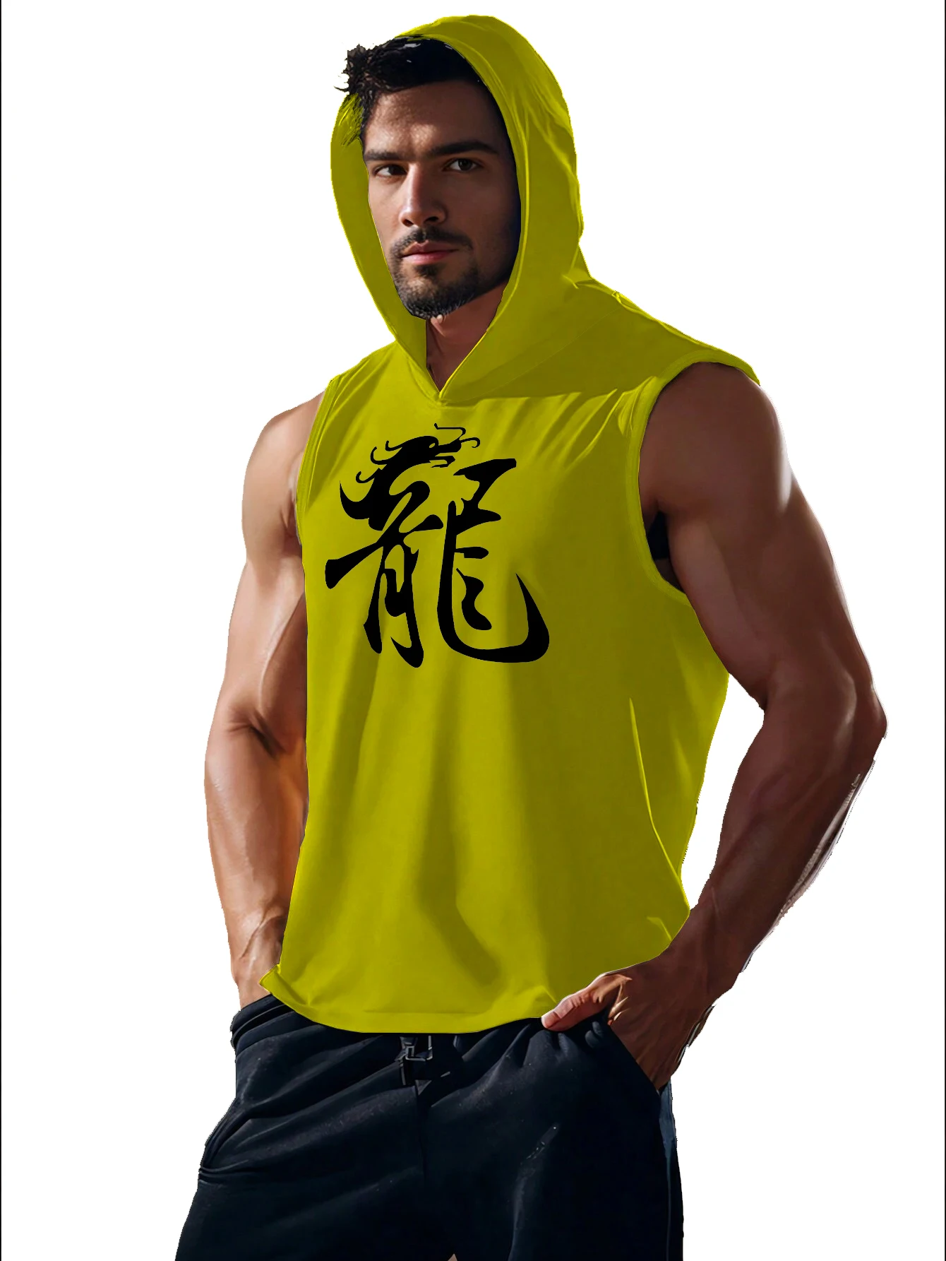 

2025 Summer sports hooded vest 3D fashion print quick drying breathable fitness wear Outdoor running sports sleeveless vest
