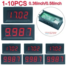 1-10PCS Mini Digital LED Display 4 Bits DC 0-100V Voltmeter Panel Volt Voltage Meter Tester Detector 0.36/0.56inch Car Accessory