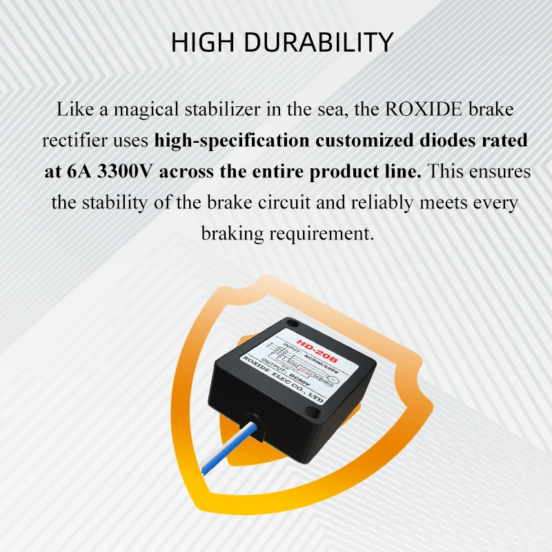 ROXIDE POWER UNIT Rectifier Power Supply, HD-20B Motor Brake Rectifier (AC200/220, DC90)