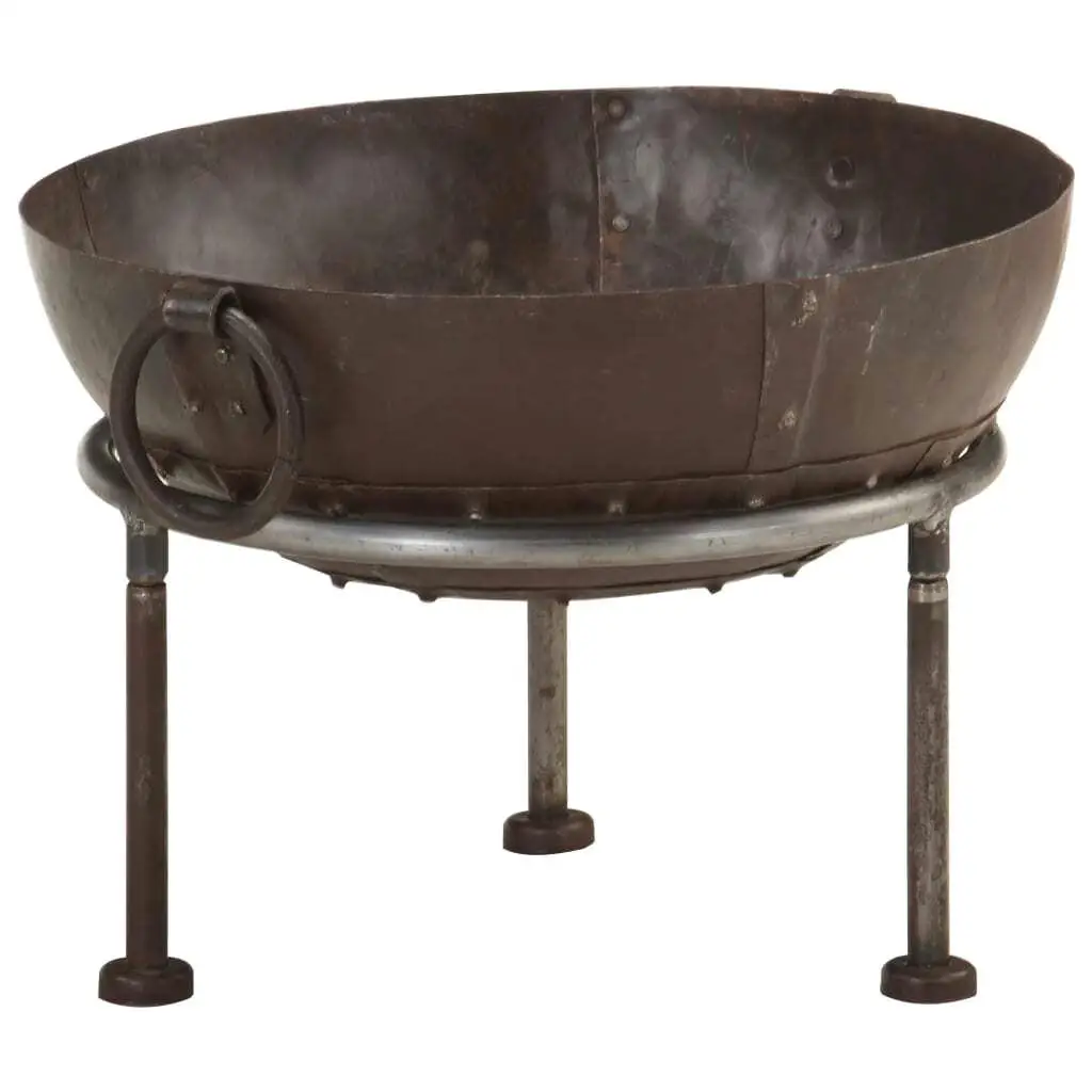 40cm Rustic Iron Fire Pit for Outdoor Heating & Ambiance - Perfect for Patios & Backyards