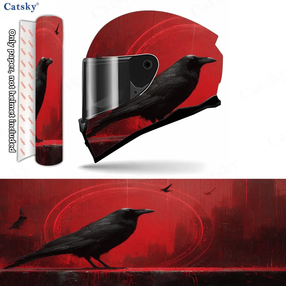

Enigmatic Crow Print Helmet stickers , PVC Material Multifunctional Helmet Stickers, Scratch-Resistant & Fade-Proof, Easy to Sti