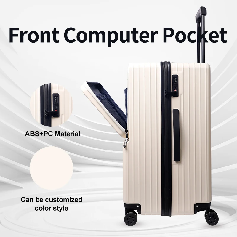 Large capacity Luxury Carry-On Luggage Set Travel Bag Customer Trolley Multifunctional stylish design ABS PC suitcase