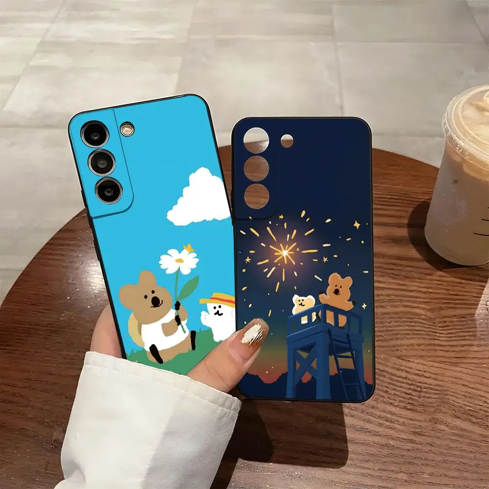 Cut D-Dinotaeng Phone Case For Samsung S26 S25 S24 FE S23 S22 S21 Plus S20 Ultra Note20Ultra Black Soft Shell