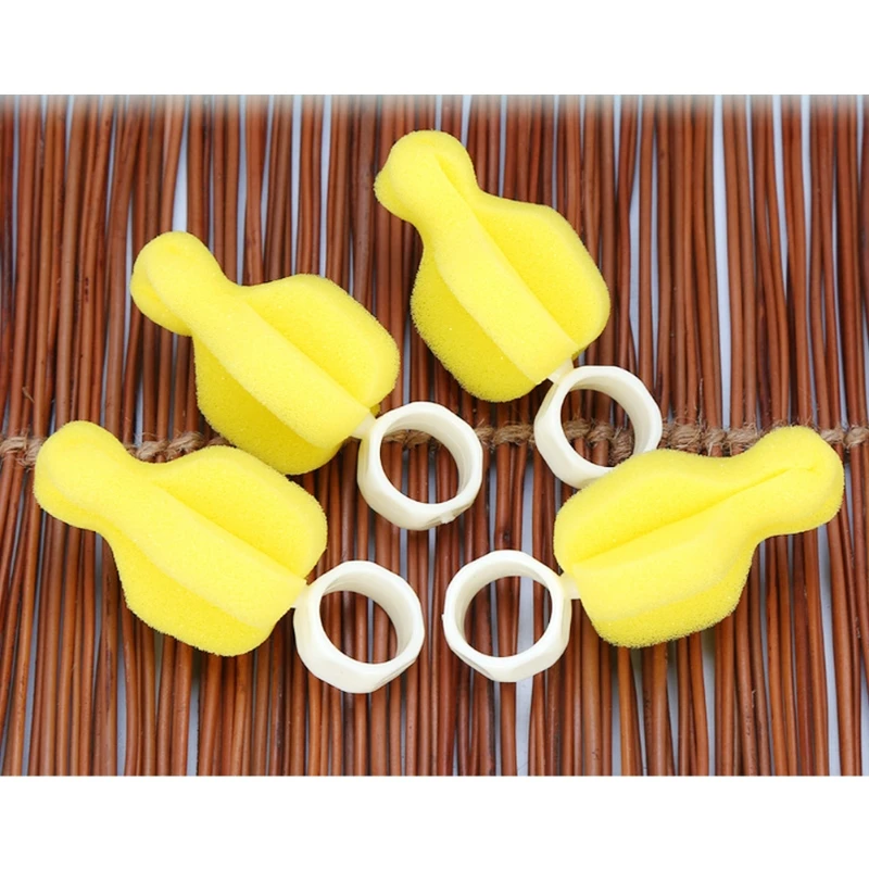 5pcs 360 Degree Rotating Sponge Baby Nipple Brush Babies Teat Cleaning Supplies