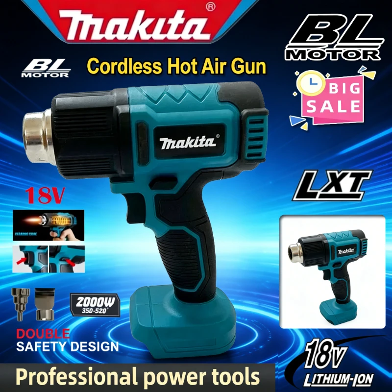 

Makita 550°C Temperature Control Heat Gun Cordless Handheld Hot Air Gun With LED Display Soldering Thermal Blower 18V Tool