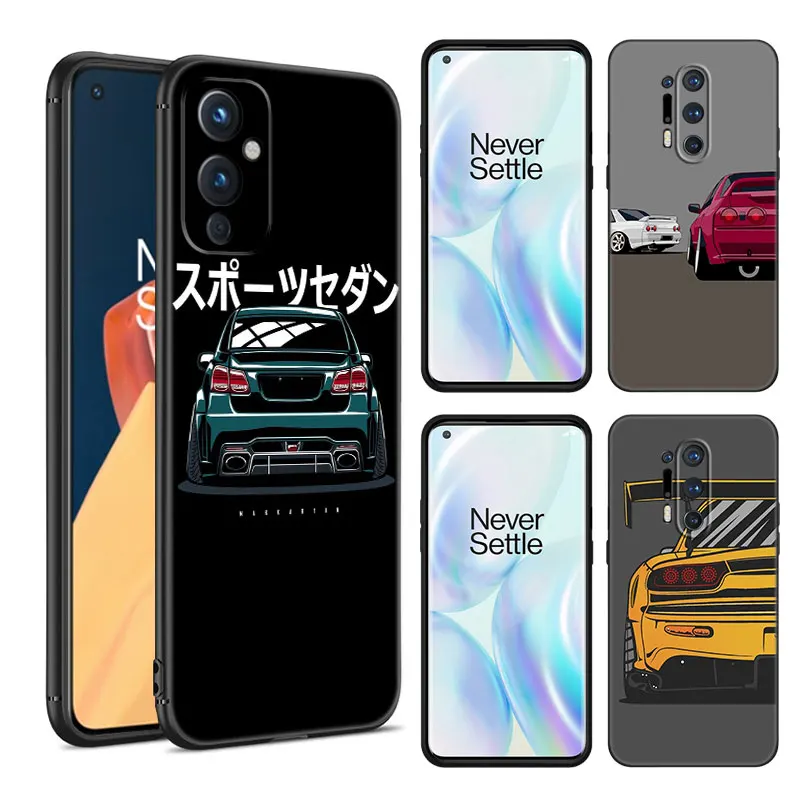 Cartoon Car Tail Light Black Silicone Phone Case For OnePlus 9 10 11 12 ACE 2V Pro 9RT 10T 10R Nord CE 2 3 Lite N10 N20 N30 5G