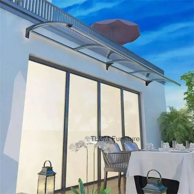 

Home Outdoor Courtyard Rainproof Gazebos Aluminum Alloy Rain Awning with Sink Villa Balcony Eaves Front Door Canopy Sun Shelter