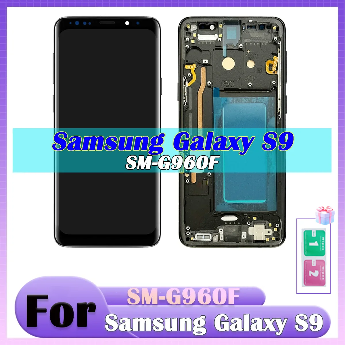 

OLED S9 LCD with Frame for Samsung Galaxy S9 G960 G960F G960F/DS Lcd Display Digital Touch Screen Assembly Replacement Part