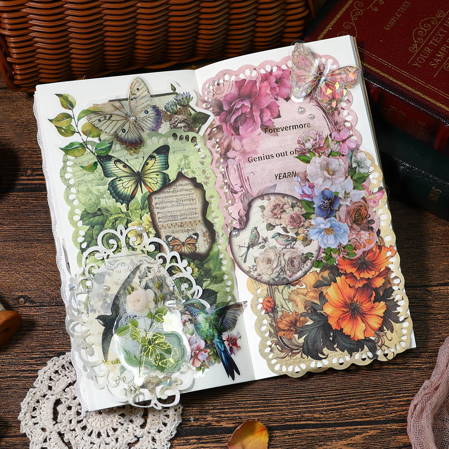 20pcs/pack Vintage Plants Flowers Materials Paper DIY Scrapbooking Deco Junk Journal Planner Collage Photo Album Craft Paper