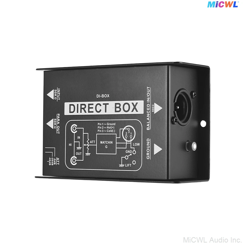 MiCWL DI-1 DI Direct Box Passive Processor Impedance Device Audio Anti-Noise Impedor Guitar Microphones Isolator New Arrive DI1