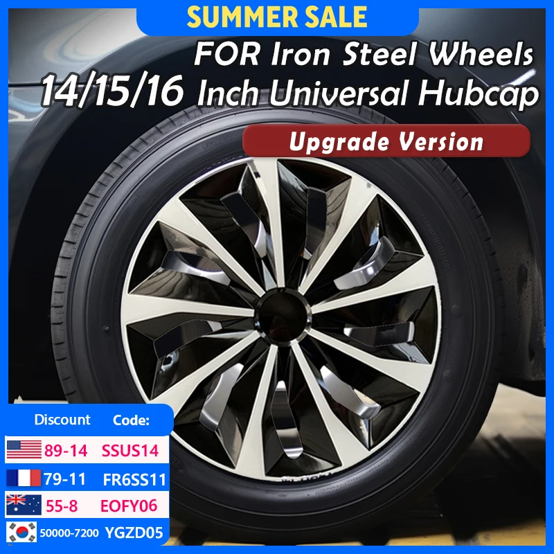 

4PCS Universal Wheel Cover Hubcap R14 R15 R16 Inch Replacement Hub Caps Wheel Rim Cover PP Tire Accessories Snap On SUV Truck