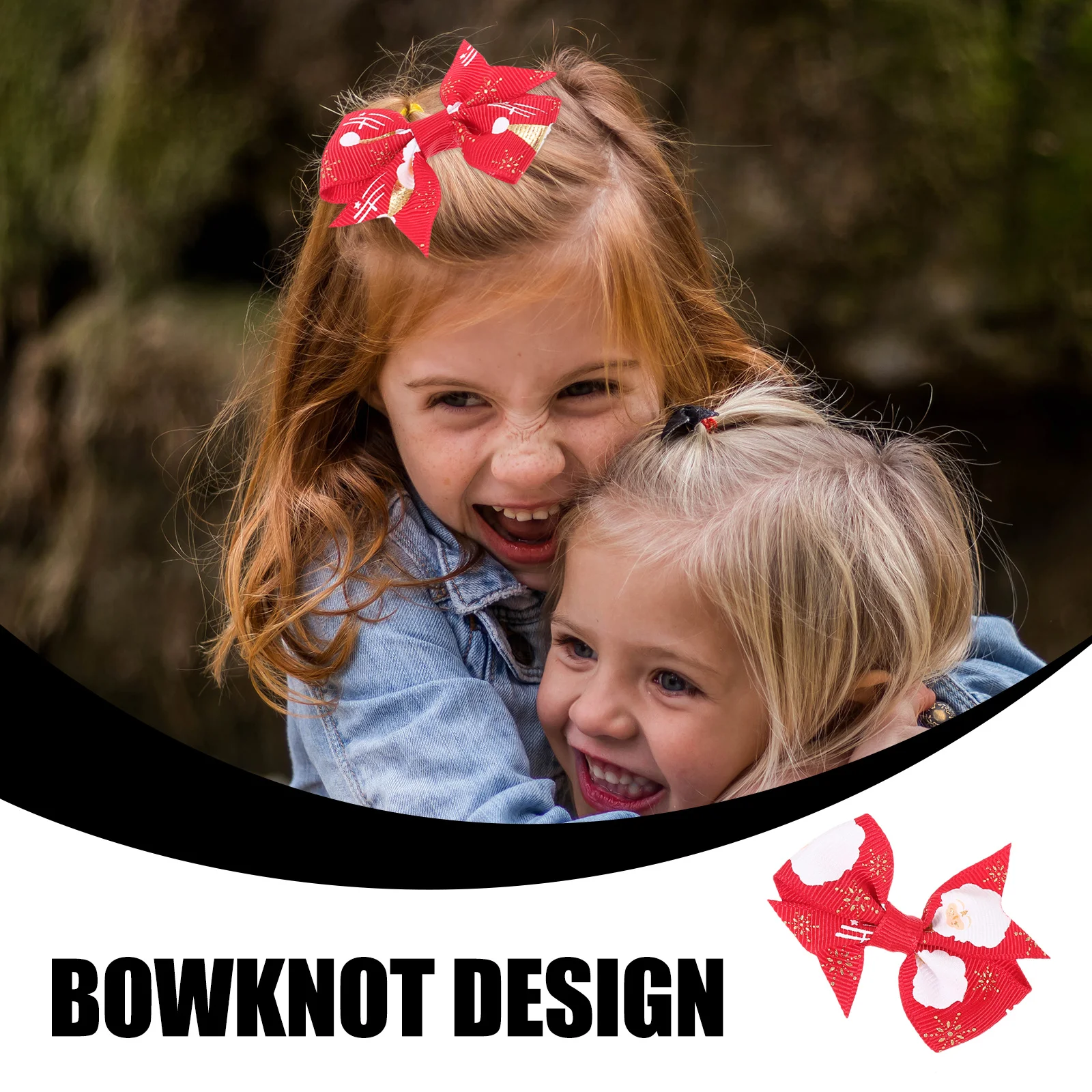 

4Pcs Christmas Hair Clip Xmas Bowknot Hairpins Kids Party Cartoon Barrette Lovely Hair Accessories Xmas Barrette