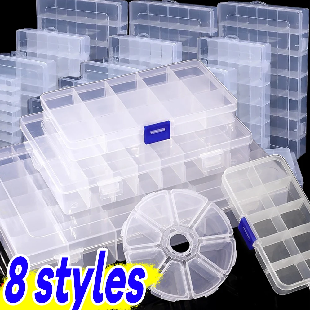 

Transparent Plastic Box Screw Compartment Box Jewelry Earring Display Case Container Clear Terminal Organizer Tool Storage Boxes