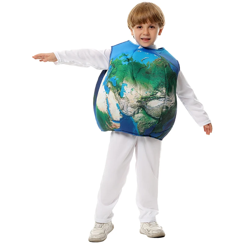 2025 Nuovo arrivo unisex ragazza Round Earth Halloween Fancy Dress Up Boy Earth in Space Globe Costume per bambini